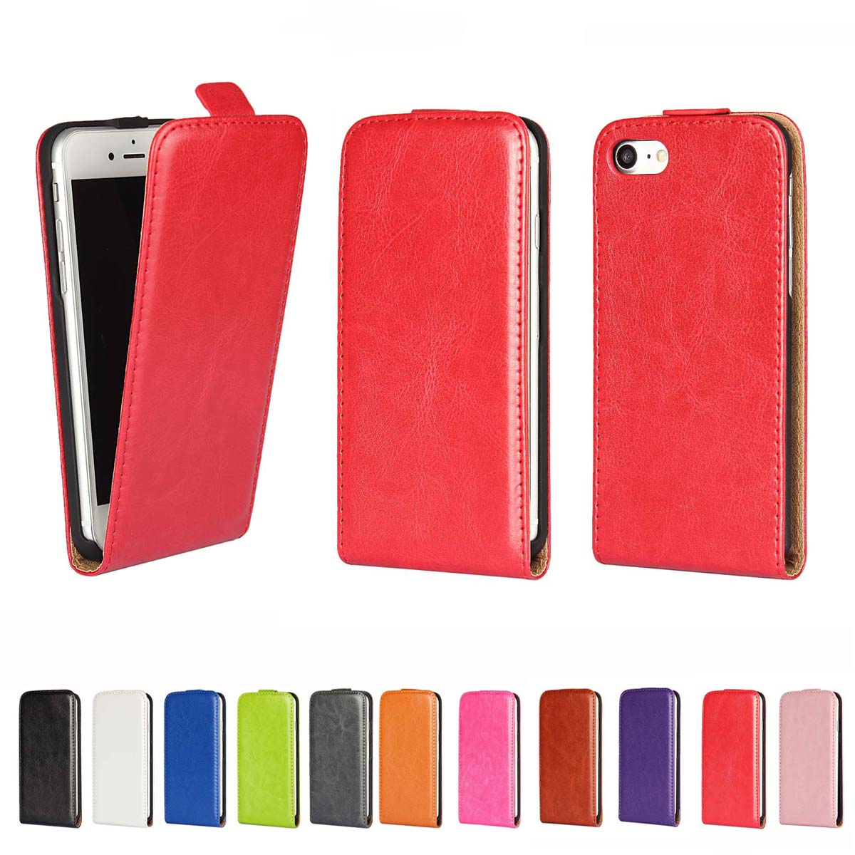 Retro Luxury Mobile Phone Bags Cases Crazy Horse Flip Cover PU Leather Case For iPhone 8 7 7Plus 6G 6S Plus 5G 5S SE 5C 4S