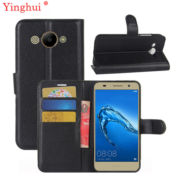 For Huawei Y3 2017 Case Hight Quality Flip Leather Phone Case For Huawei Y3 2017 Book Style Stand Cover
