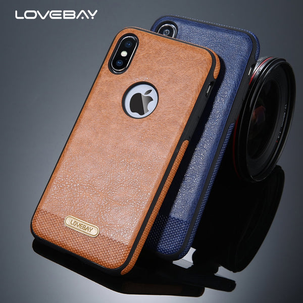 Lovebay For iPhone X Phone Case Luxury PU Leather Soft Silicon TPU Back Cover Cases Coque For iPhone 5 5S SE 6 6S 7 7 Plus