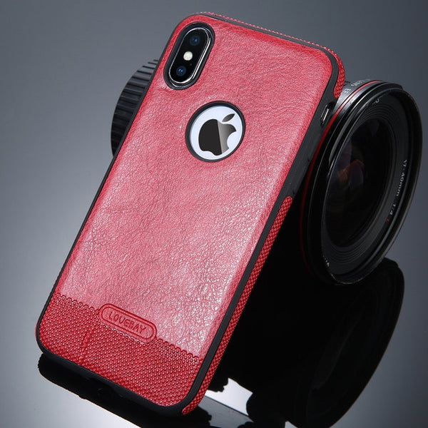 Lovebay For iPhone X Phone Case Luxury PU Leather Soft Silicon TPU Back Cover Cases Coque For iPhone 5 5S SE 6 6S 7 7 Plus