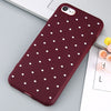 USLION Wave Point Phone Case For iPhone 8 Plus Wine Red Ploka Dots Soft TPU Back Cover For iPhone X XR XS Max 7 6 S Plus 5 5S SE