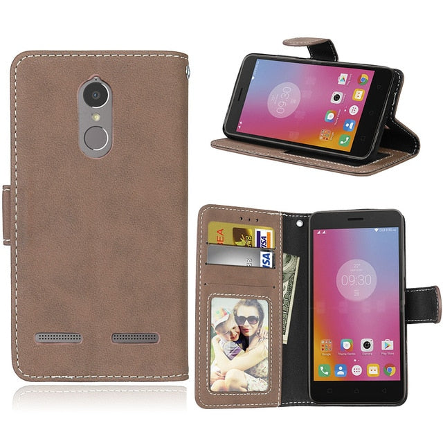 For Lenovo K 6 High quality Matter Wallet Leather Case For Lenovo K6 / K6 Power Cases Flip Mobile Phone Cover With Card Holder