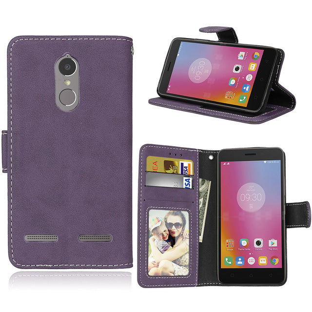 For Lenovo K 6 High quality Matter Wallet Leather Case For Lenovo K6 / K6 Power Cases Flip Mobile Phone Cover With Card Holder