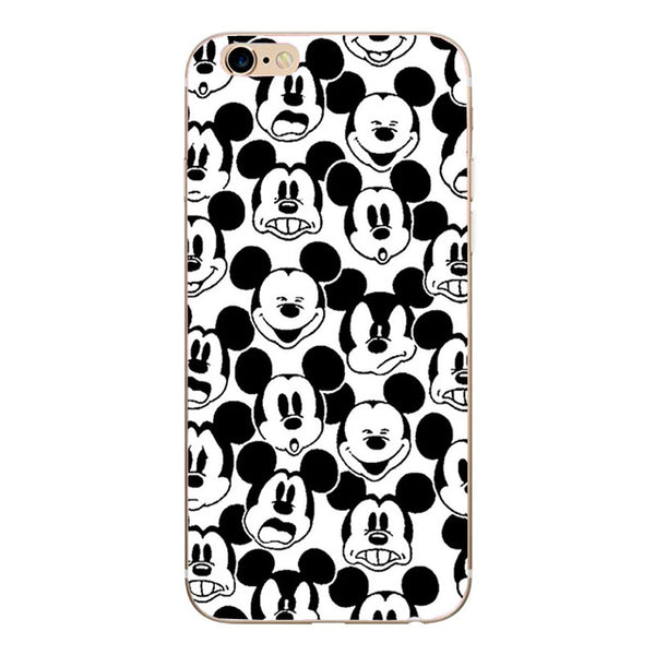 Fashion For iPhone 7 8 8Plus Case Mickey Minnie Mouse Coque  TPU soft Mobile Phone Cases For iPhone 7 5 5S SE 6 6S 6 Plus Cover