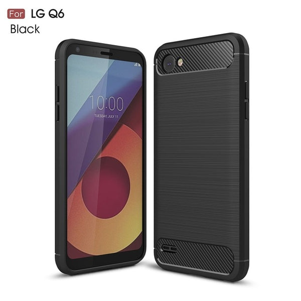 Luxury Carbon Fiber Case For LG Q6 Case Fashion Ultra Slim Soft Silicone Gel Protect Cover For LG Q6 Plus Alpha X600 Phone Cases