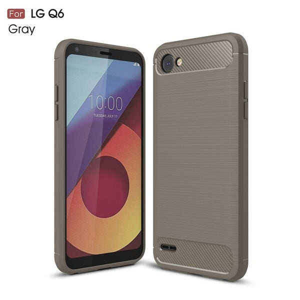 Luxury Carbon Fiber Case For LG Q6 Case Fashion Ultra Slim Soft Silicone Gel Protect Cover For LG Q6 Plus Alpha X600 Phone Cases