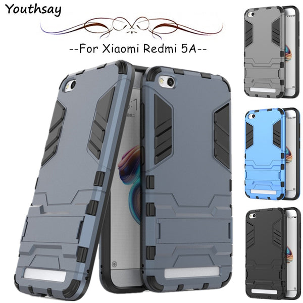 Case Xiaomi Redmi 5A Case Shockproof Luxury Robot Silicone Case For Xiaomi Redmi 5A Cover For Redmi 5A Kickstand Fundas Youthsay