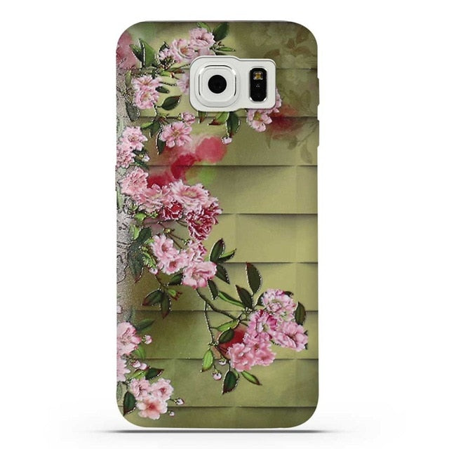 For Coque Samsung S6 Case 3D Relief Printing Silicone TPU Cover For Galaxy S6 Phone Case For Coque Samsung Galaxy S6 S 6 Bag
