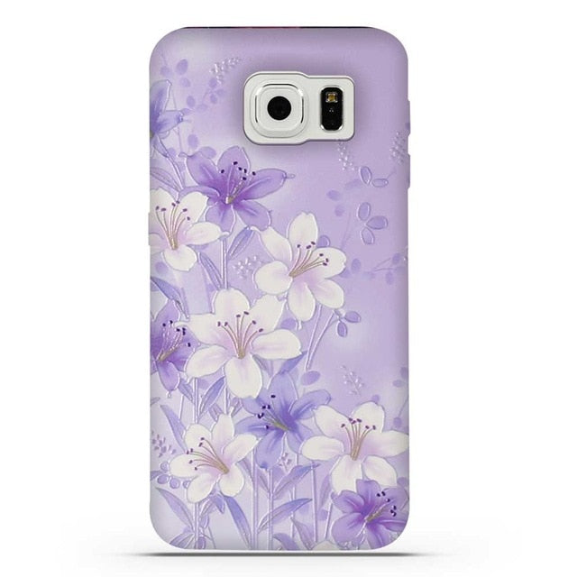 For Coque Samsung S6 Case 3D Relief Printing Silicone TPU Cover For Galaxy S6 Phone Case For Coque Samsung Galaxy S6 S 6 Bag