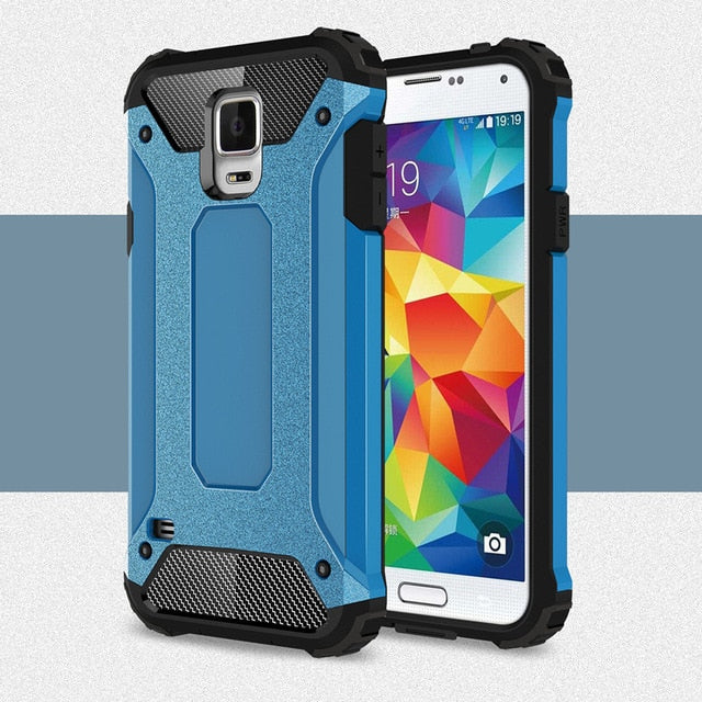 HATOLY sFor Cover Samsung Galaxy S5 Case Silicone Rubber Armor Hard Back Phone Case For Samsung Galaxy S5 Cover For Samsung S5 <