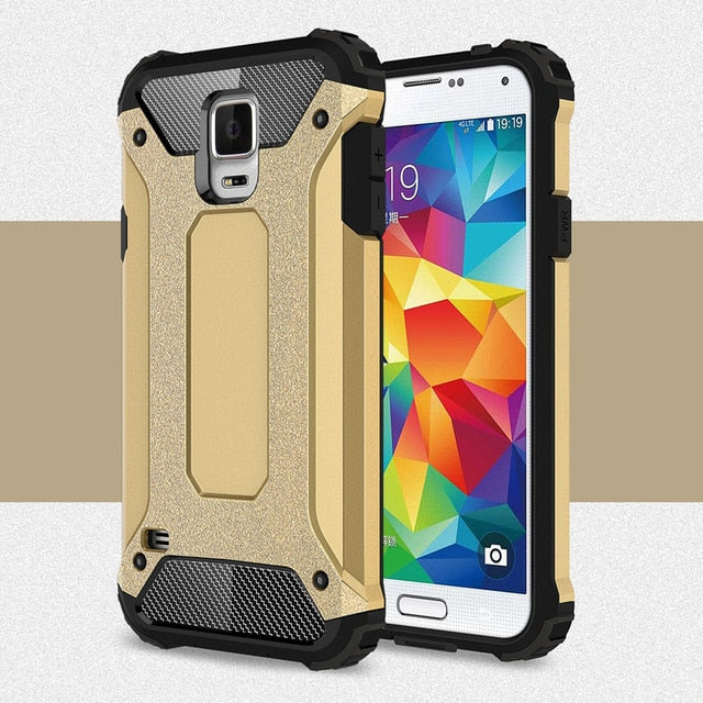 HATOLY sFor Cover Samsung Galaxy S5 Case Silicone Rubber Armor Hard Back Phone Case For Samsung Galaxy S5 Cover For Samsung S5 <