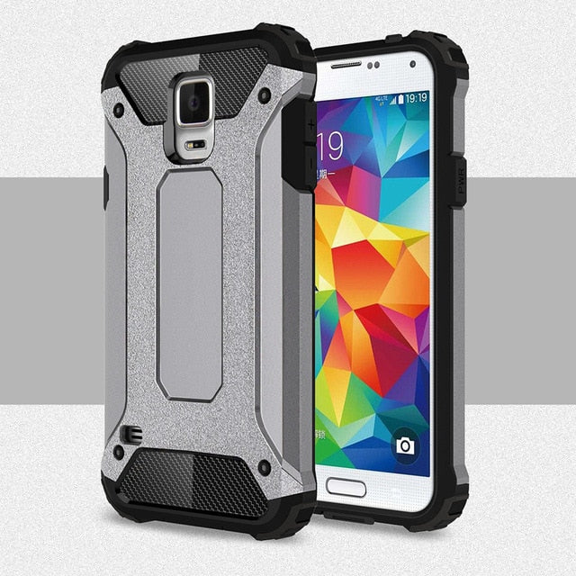 HATOLY sFor Cover Samsung Galaxy S5 Case Silicone Rubber Armor Hard Back Phone Case For Samsung Galaxy S5 Cover For Samsung S5 <