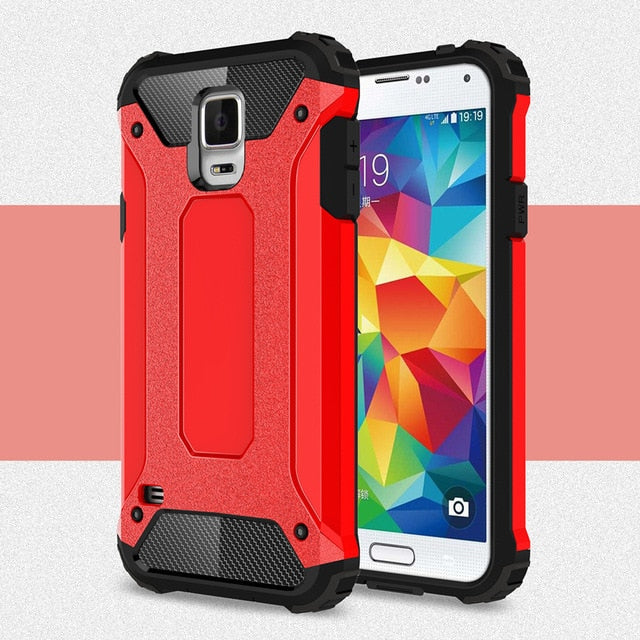 HATOLY sFor Cover Samsung Galaxy S5 Case Silicone Rubber Armor Hard Back Phone Case For Samsung Galaxy S5 Cover For Samsung S5 <