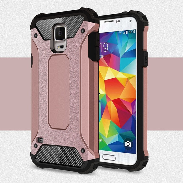 HATOLY sFor Cover Samsung Galaxy S5 Case Silicone Rubber Armor Hard Back Phone Case For Samsung Galaxy S5 Cover For Samsung S5 <