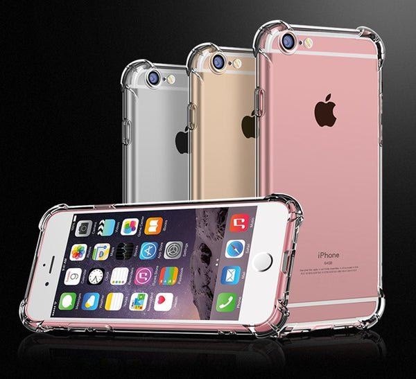 Super Shockproof Clear Soft Case for iPhone 5 5S SE 6 7 8 Plus 6SPlus 7Plus 8Plus X S R MAX Silicon Luxury Cell Phone Back Cover