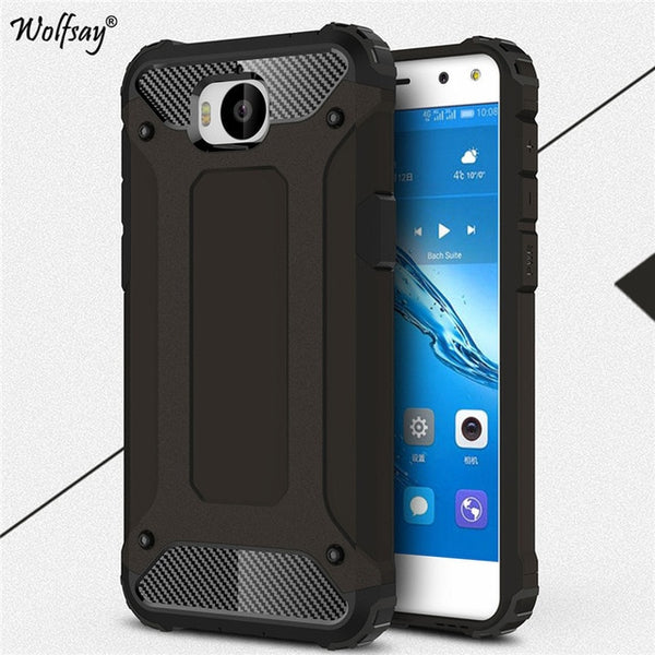 Wolfsay Armor Cover Huawei Y6 2017 Case Huawei Y5 2017 Case Silicone Hard Phone Case sFor Huawei Y6 2017 Cover 5.0 inch Fundas