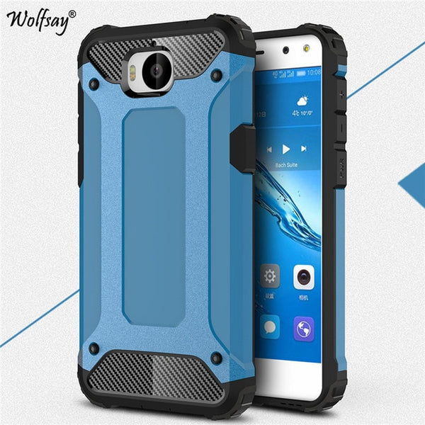 Wolfsay Armor Cover Huawei Y6 2017 Case Huawei Y5 2017 Case Silicone Hard Phone Case sFor Huawei Y6 2017 Cover 5.0 inch Fundas