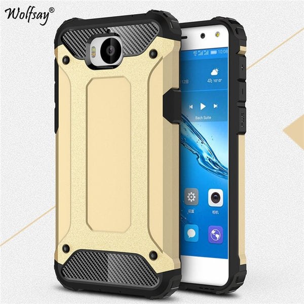 Wolfsay Armor Cover Huawei Y6 2017 Case Huawei Y5 2017 Case Silicone Hard Phone Case sFor Huawei Y6 2017 Cover 5.0 inch Fundas