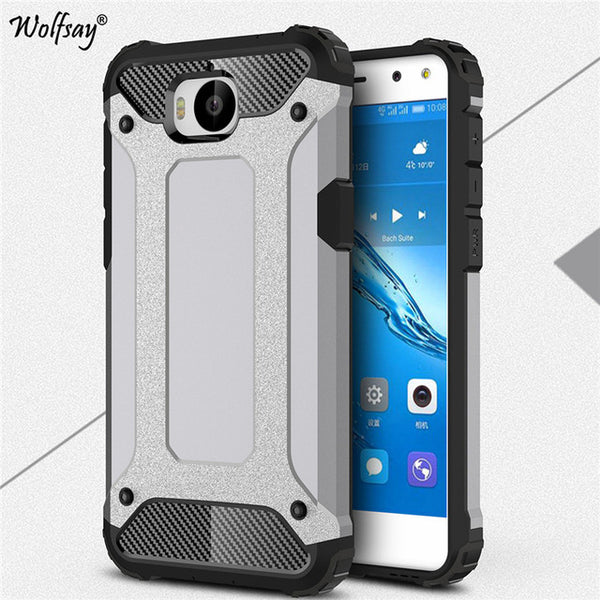 Wolfsay Armor Cover Huawei Y6 2017 Case Huawei Y5 2017 Case Silicone Hard Phone Case sFor Huawei Y6 2017 Cover 5.0 inch Fundas