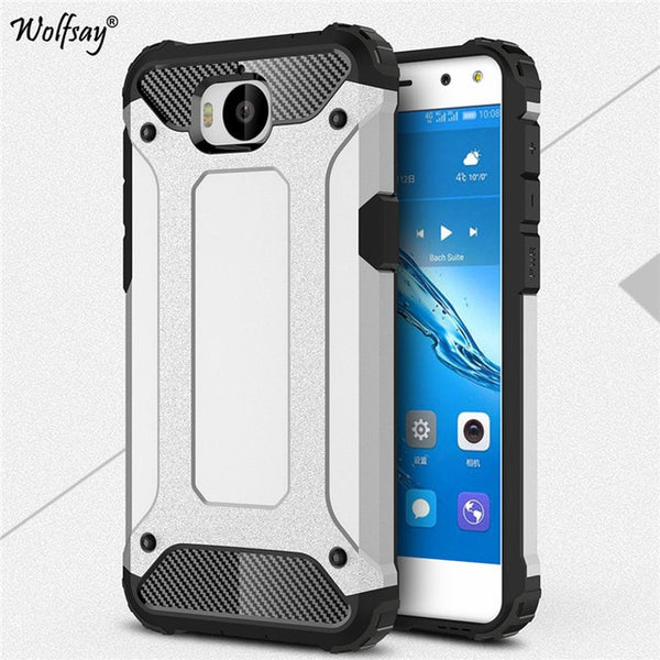 Wolfsay Armor Cover Huawei Y6 2017 Case Huawei Y5 2017 Case Silicone Hard Phone Case sFor Huawei Y6 2017 Cover 5.0 inch Fundas