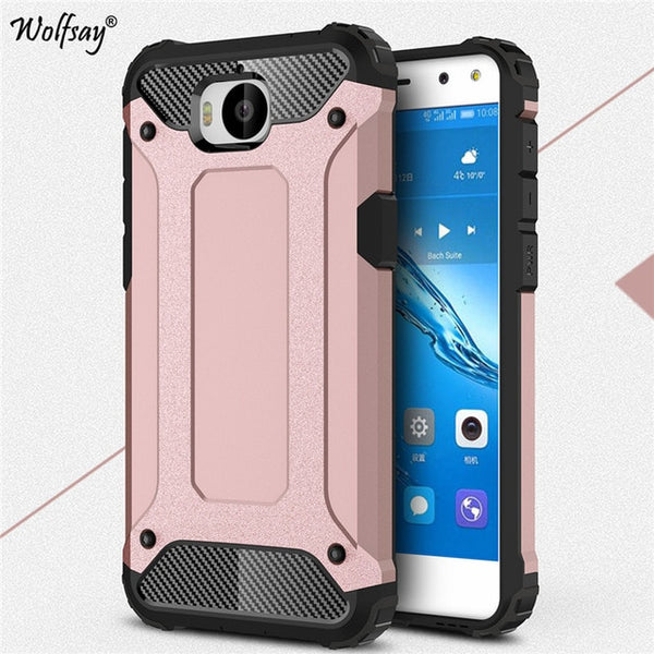 Wolfsay Armor Cover Huawei Y6 2017 Case Huawei Y5 2017 Case Silicone Hard Phone Case sFor Huawei Y6 2017 Cover 5.0 inch Fundas