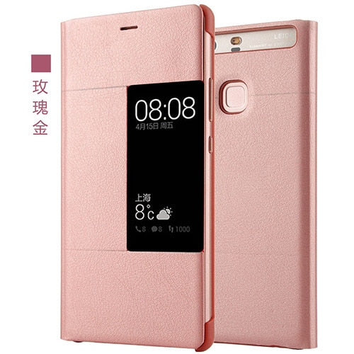 Luxury PU Leather Flip Case For Huawei P9 plus Original Style View Window Cover Mobile Phone Smart Flip Case for Huawei P9 plus