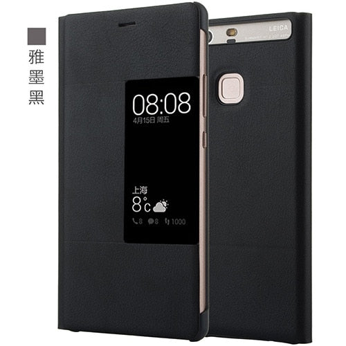 Luxury PU Leather Flip Case For Huawei P9 plus Original Style View Window Cover Mobile Phone Smart Flip Case for Huawei P9 plus