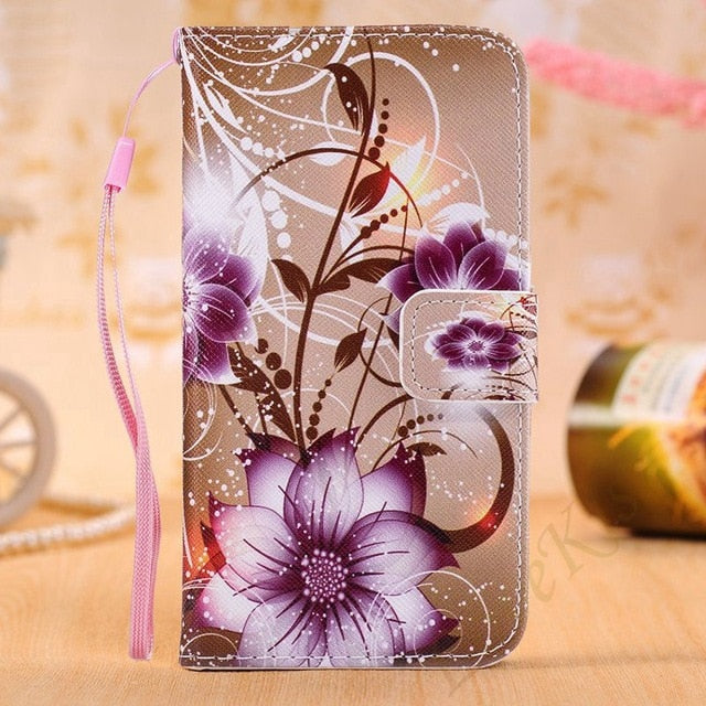 Flower Pattern Leather Wallet Case For Samsung Galaxy J2 Prime J2Prime SM-G532F Grand Prime Plus G532 G530 G531 Cover Phone Bag