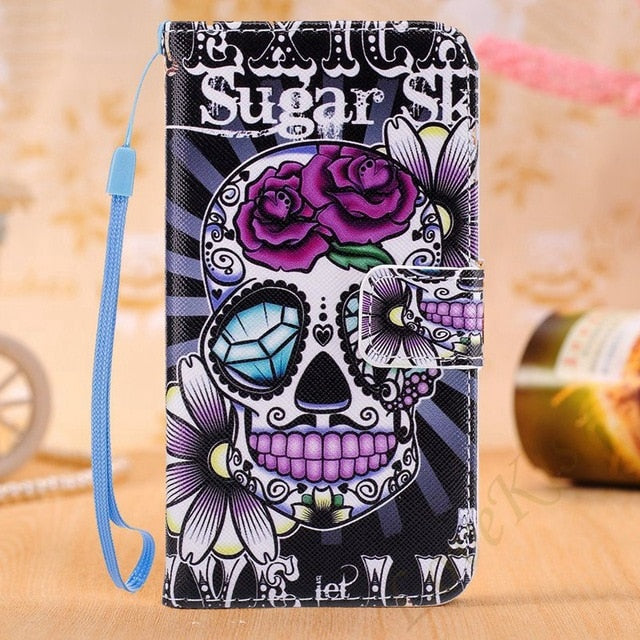 Flower Pattern Leather Wallet Case For Samsung Galaxy J2 Prime J2Prime SM-G532F Grand Prime Plus G532 G530 G531 Cover Phone Bag