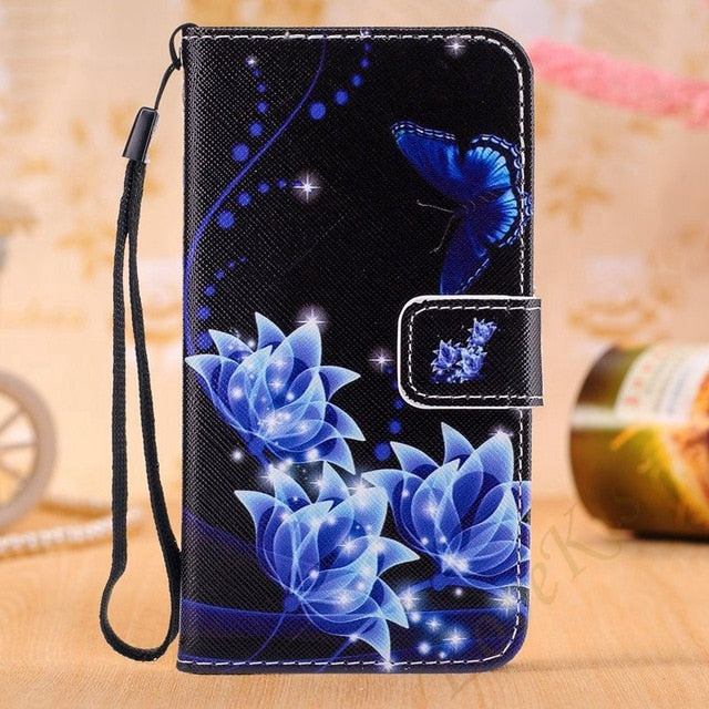 Flower Pattern Leather Wallet Case For Samsung Galaxy J2 Prime J2Prime SM-G532F Grand Prime Plus G532 G530 G531 Cover Phone Bag