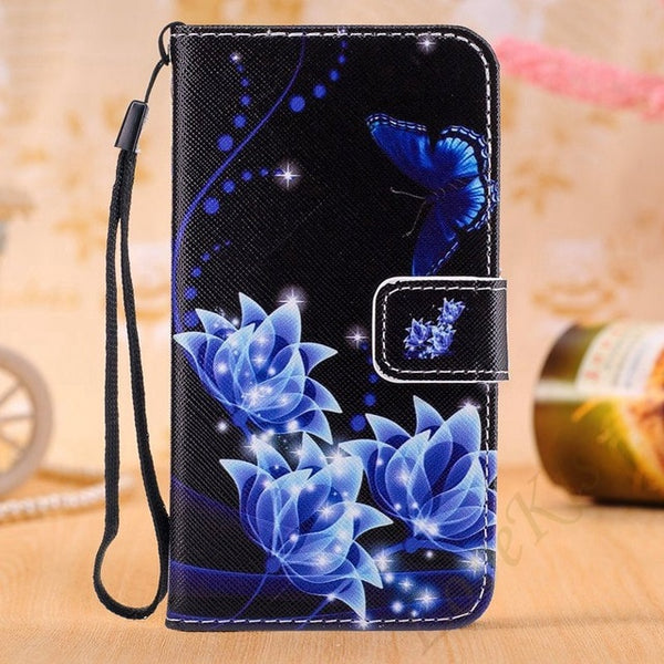 Flower Pattern Leather Wallet Case For Samsung Galaxy J2 Prime J2Prime SM-G532F Grand Prime Plus G532 G530 G531 Cover Phone Bag