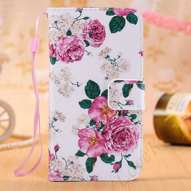 Flower Pattern Leather Wallet Case For Samsung Galaxy J2 Prime J2Prime SM-G532F Grand Prime Plus G532 G530 G531 Cover Phone Bag