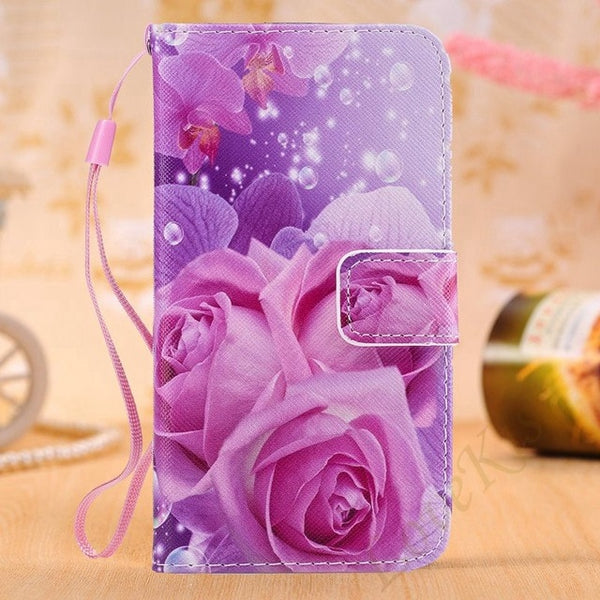 Flower Pattern Leather Wallet Case For Samsung Galaxy J2 Prime J2Prime SM-G532F Grand Prime Plus G532 G530 G531 Cover Phone Bag