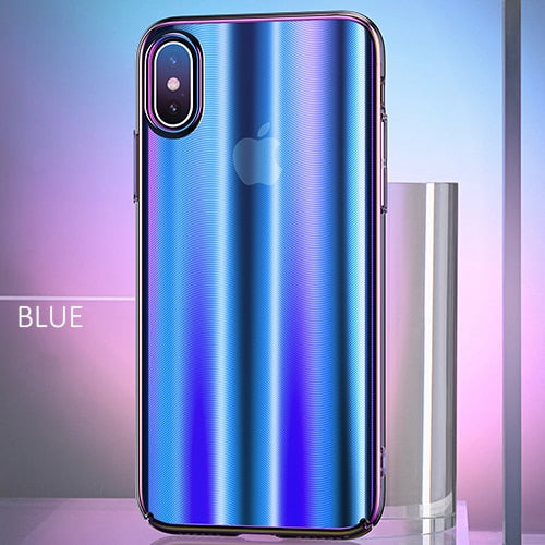 USAMS Slim Mobile Phone Case for iPhone X Shining Anti-fingerprint Protective Shell Case Ultra-thin Cover Full Protector Cases