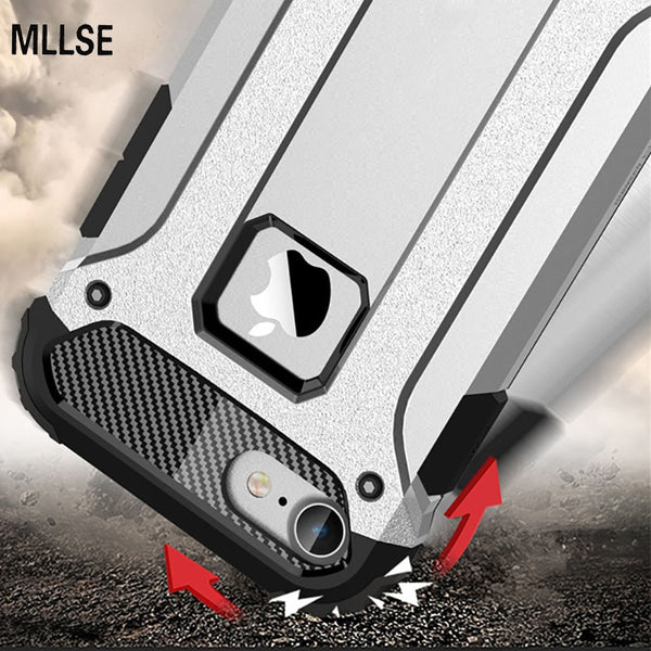 MLLSE Strong Hybrid Tough Shockproof Armor Phone Back Case for iPhone Xr 5S SE 6S Plus 8 7 Xs MAX Hard Rugged Impact Cover Funda