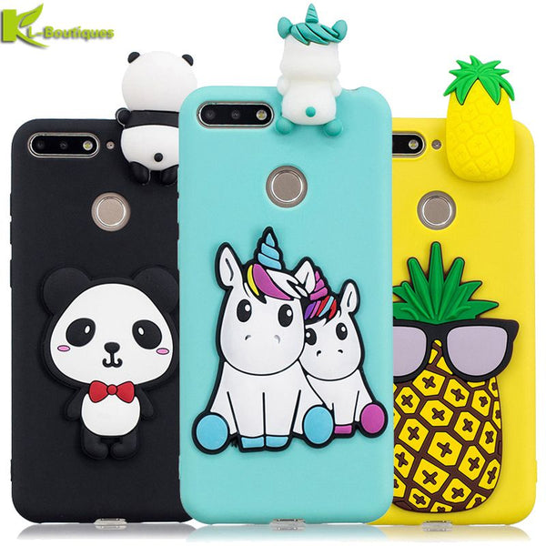 Huawei Honor 7A Pro Case on For Coque Huawei Y6 2018 Cover Fundas Cartoon 3D Doll Toys Candy Soft TPU Silicone Phone Cases Women