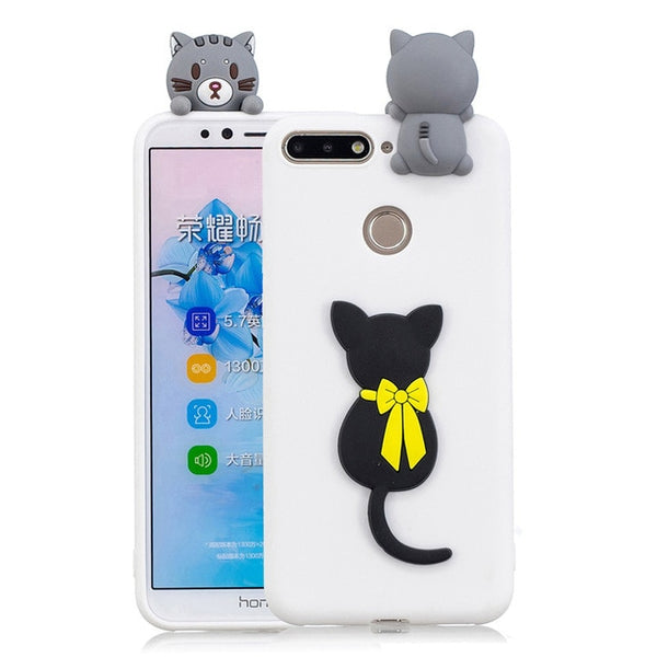 Huawei Honor 7A Pro Case on For Coque Huawei Y6 2018 Cover Fundas Cartoon 3D Doll Toys Candy Soft TPU Silicone Phone Cases Women