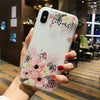 USLION Lotus Flower Case For iPhone 8 Plus XS Max XR 3D Relief Rose Floral Phone Case For iPhone X 7 6 6S Plus 5 SE TPU Cover