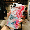 USLION Lotus Flower Case For iPhone 8 Plus XS Max XR 3D Relief Rose Floral Phone Case For iPhone X 7 6 6S Plus 5 SE TPU Cover