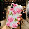 USLION Lotus Flower Case For iPhone 8 Plus XS Max XR 3D Relief Rose Floral Phone Case For iPhone X 7 6 6S Plus 5 SE TPU Cover