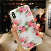 USLION Lotus Flower Case For iPhone 8 Plus XS Max XR 3D Relief Rose Floral Phone Case For iPhone X 7 6 6S Plus 5 SE TPU Cover