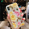 USLION Lotus Flower Case For iPhone 8 Plus XS Max XR 3D Relief Rose Floral Phone Case For iPhone X 7 6 6S Plus 5 SE TPU Cover