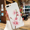 USLION Lotus Flower Case For iPhone 8 Plus XS Max XR 3D Relief Rose Floral Phone Case For iPhone X 7 6 6S Plus 5 SE TPU Cover