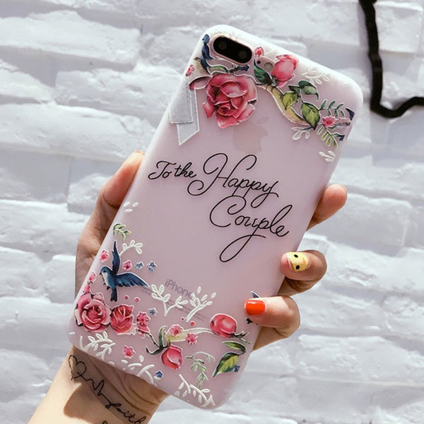 USLION Flower Silicon Phone Case For iPhone 7 8 Plus XS Max XR Rose Floral Cases For iPhone X 8 7 6 6S Plus 5 SE Soft TPU Cover