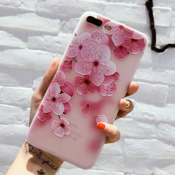 USLION Flower Silicon Phone Case For iPhone 7 8 Plus XS Max XR Rose Floral Cases For iPhone X 8 7 6 6S Plus 5 SE Soft TPU Cover