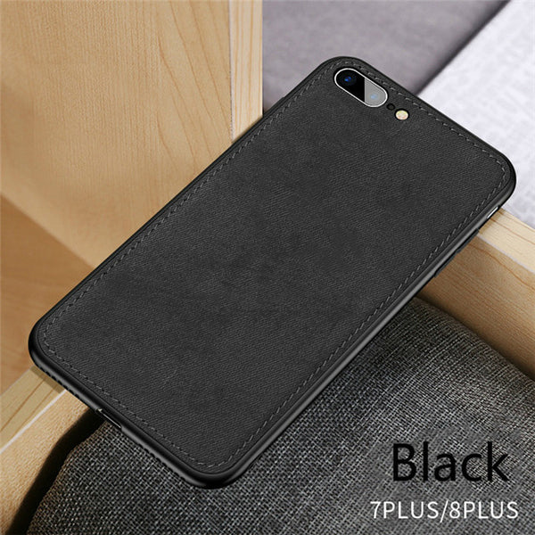 New Fabric Ultra-thin Canvas Silicon Phone Case For iphone 7 8 6 6s Plus X Xs Max Xr Cloth Texture Soft Protective Cover Coque