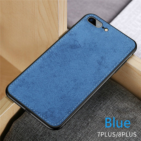 New Fabric Ultra-thin Canvas Silicon Phone Case For iphone 7 8 6 6s Plus X Xs Max Xr Cloth Texture Soft Protective Cover Coque