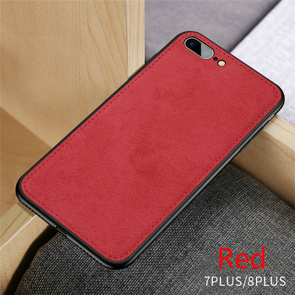 New Fabric Ultra-thin Canvas Silicon Phone Case For iphone 7 8 6 6s Plus X Xs Max Xr Cloth Texture Soft Protective Cover Coque