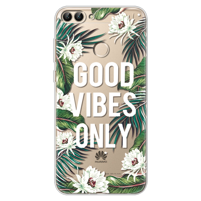 TPU Silicone Case for Huawei P smart Case Cover Coque for Huawei Psmart Cover Protector Flower for Huawei Enjoy 7S Phone Cover