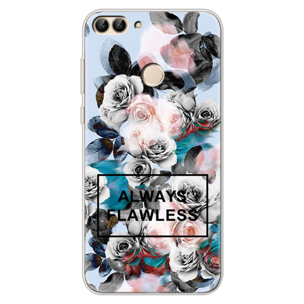 TPU Silicone Case for Huawei P smart Case Cover Coque for Huawei Psmart Cover Protector Flower for Huawei Enjoy 7S Phone Cover